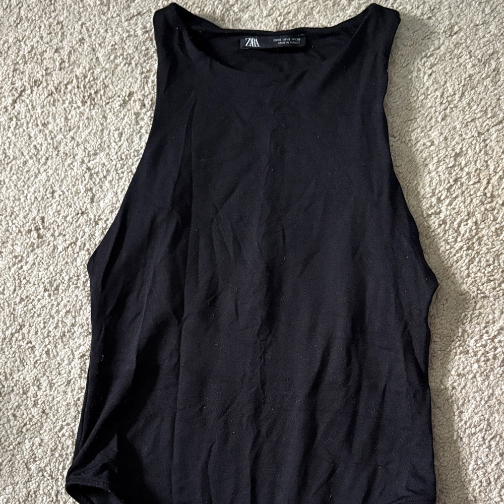 Zara Black Sleeveless Bodysuit